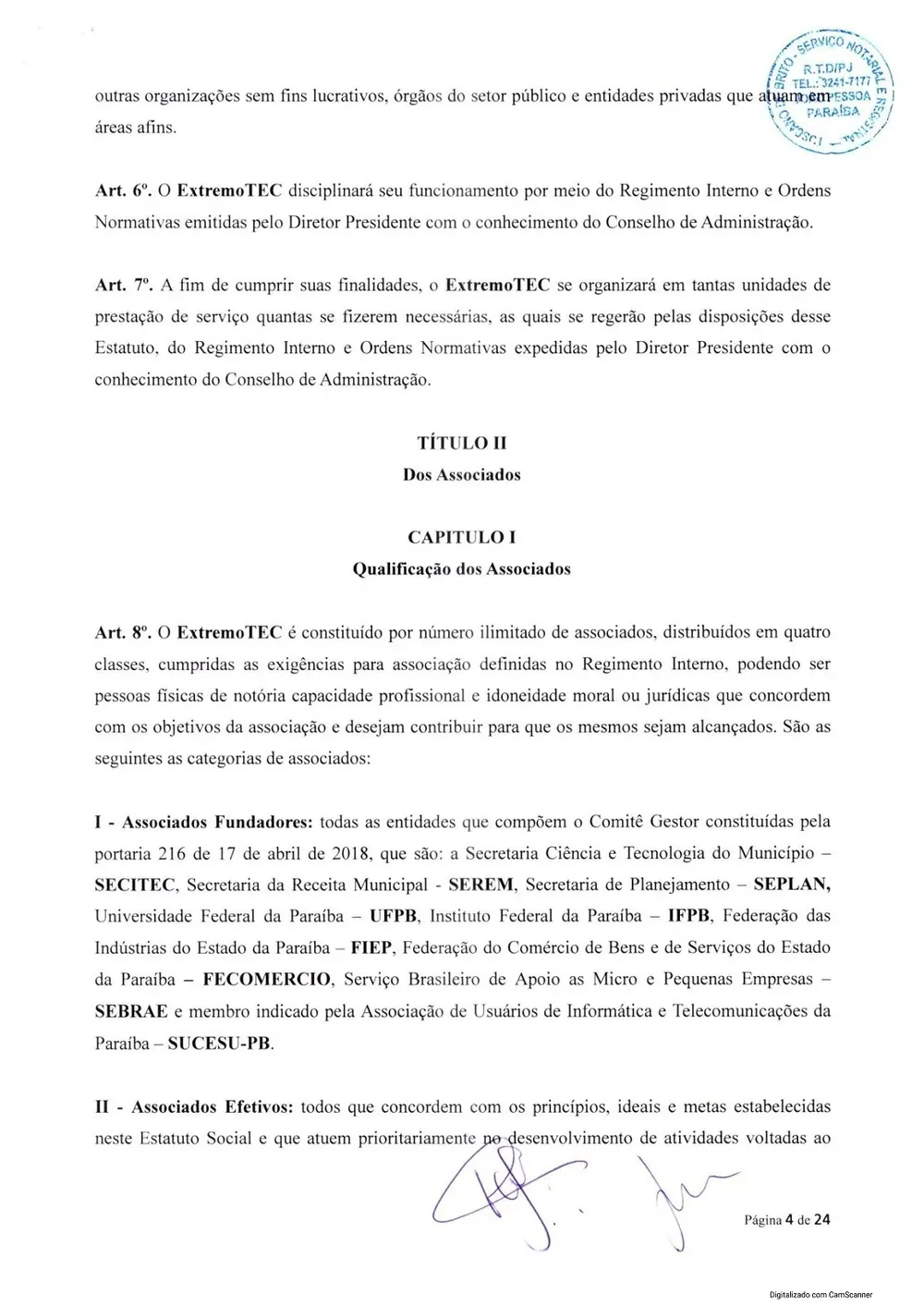 Estatuto social da Extremotec, página 4 de 24