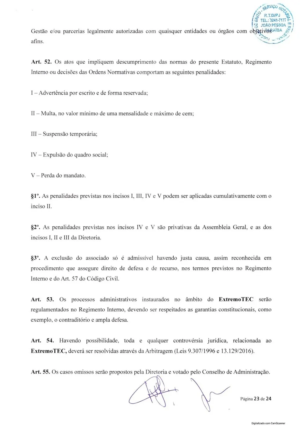 Estatuto social da Extremotec, página 23 de 24